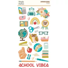   Simple Stories Book Fair Chipboard matrica Chipboard Stickers  1 ív