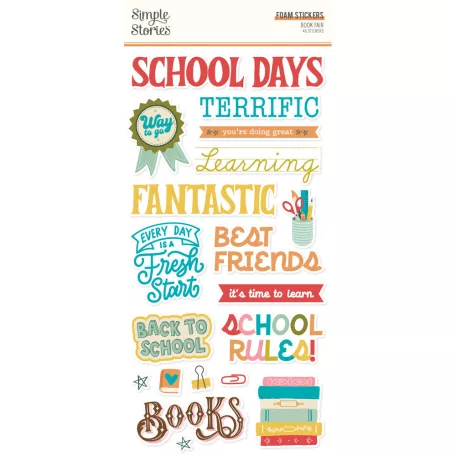 Simple Stories Book Fair Matrica Foam Stickers 2 ív