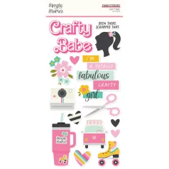 Simple Stories Crafty Babe Matrica Foam Stickers 2 ív
