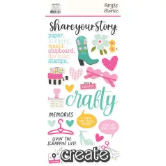 Simple Stories Crafty Babe Matrica Foam Stickers 2 ív