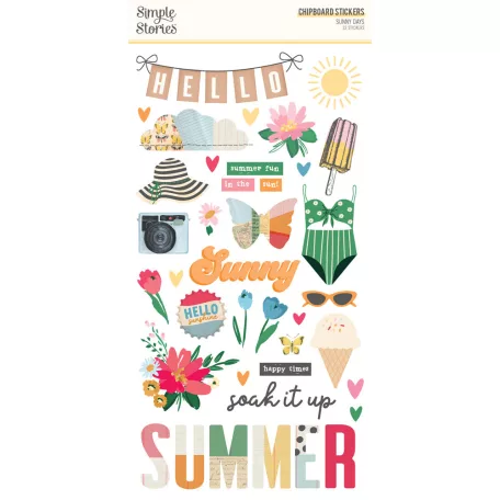 Simple Stories Sunny Days Chipboard matrica Chipboard Stickers  1 ív