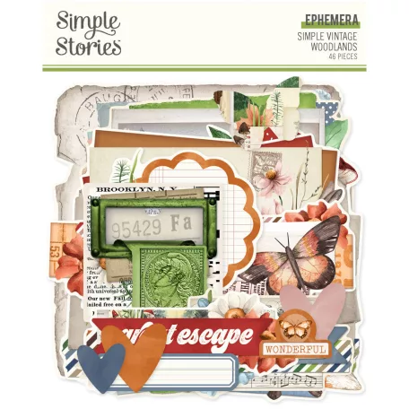 Simple Stories Simple Vintage Woodlands Kivágatok Ephemera 1 csomag