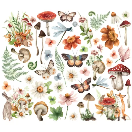 Simple Stories Simple Vintage Woodlands Kivágatok Floral Bits & Pieces 1 csomag