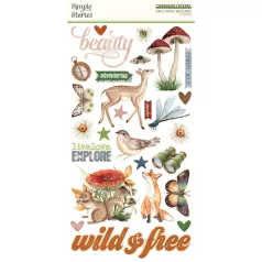   Simple Stories Simple Vintage Woodlands Chipboard matrica Chipboard Stickers  1 ív