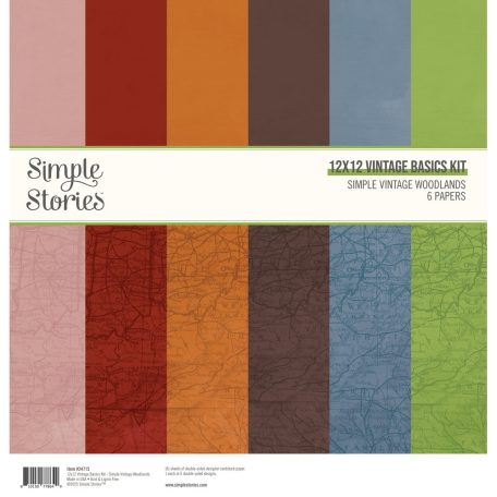 Simple Stories Simple Vintage Woodlands Scrapbook papírkészlet Vintage Basics Kit 12" (30 cm) 1 csomag