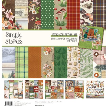 Simple Stories Simple Vintage Woodlands Scrapbook papírkészlet Collection Kit 12" (30 cm) 1 csomag
