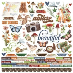   Simple Stories Simple Vintage Woodlands Matrica Cardstock Stickers 12" (30 cm) 1 ív