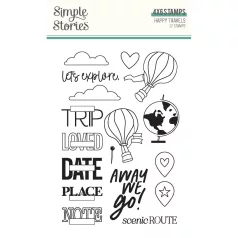   Simple Stories Happy Travels Szilikonbélyegző Clear Stamps 1 csomag