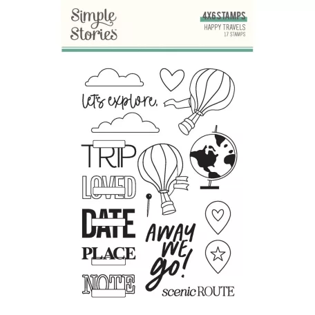 Simple Stories Happy Travels Szilikonbélyegző Clear Stamps 1 csomag