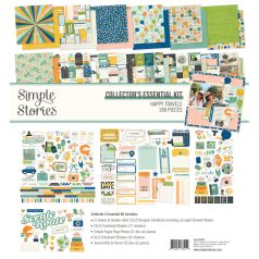   Simple Stories Happy Travels Scrapbook papírkészlet Collector's Essential Kit 12" (30 cm) 1 csomag
