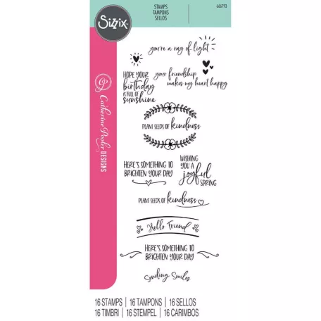 Sizzix Sending Sunshine Sentiments Szilikonbélyegző Clear Stamps (1 csomag)