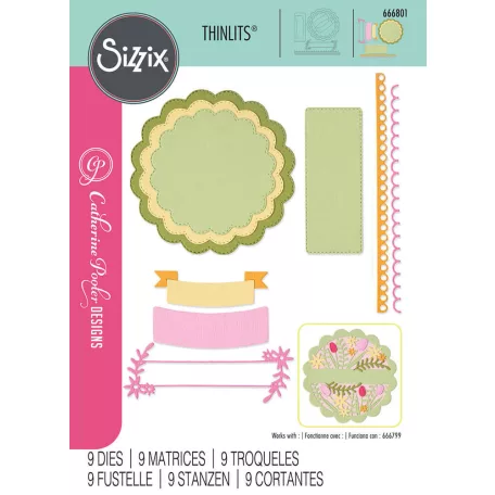 Sizzix Circles, Borders & Banners Vágósablon Thinlits Die Set  (1 csomag)
