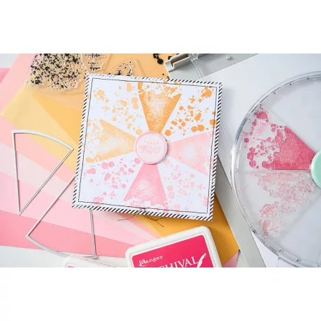 Sizzix Build-a-Burst Painterly Vágósablon, bélyegzővel Framelits Die & Stamps (1 csomag)