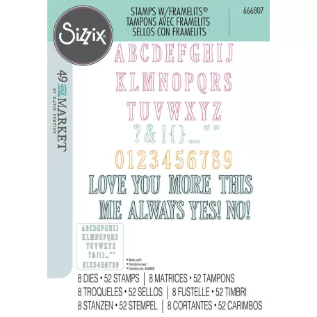 Sizzix Fine Line Alpha 01 Vágósablon, bélyegzővel Framelits Die & Stamps (1 csomag)