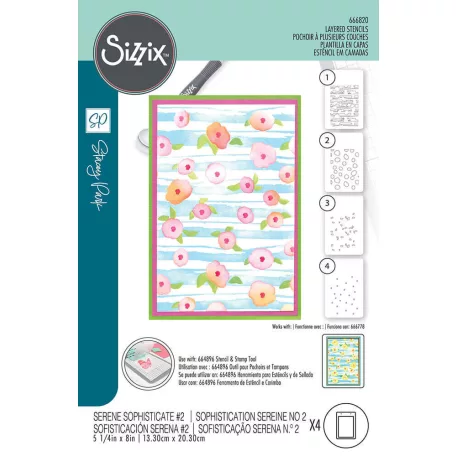 Sizzix Serene Sophisticate #2 Stencil Layered Stencil (4 db)