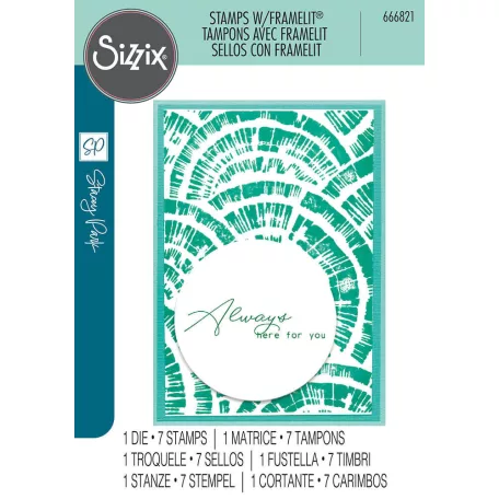 Sizzix Creative Coordinations, Radiance Vágósablon, bélyegzővel Framelits Die & Stamps (1 csomag)