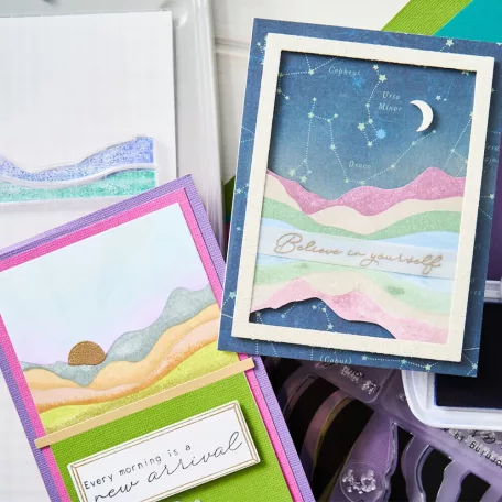 Sizzix Creative Coordinations, Mountain High Vágósablon, bélyegzővel Framelits Die & Stamps (1 csomag)