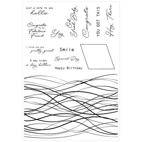 Sizzix Creative Coordinations, Live Wire Vágósablon, bélyegzővel Framelits Die & Stamps (1 csomag)