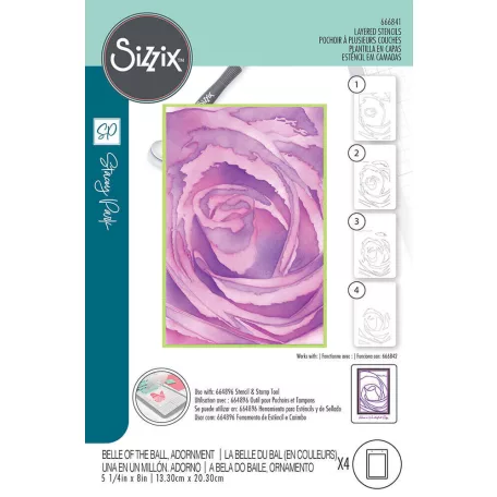 Sizzix Belle of the Ball, Adornmen Stencil Layered Stencil (4 db)