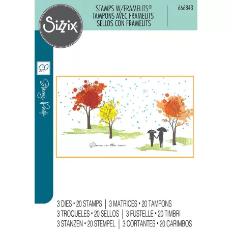Sizzix Creative Coordinations, Rainy Day Feeling Vágósablon, bélyegzővel Framelits Die & Stamps (1 csomag)