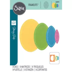   Sizzix Fanciful Reversed, Clare Classic Ovals Vágósablon Framelits Die Set  (1 csomag)