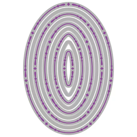 Sizzix Fanciful Reversed, Clare Classic Ovals Vágósablon Framelits Die Set  (1 csomag)