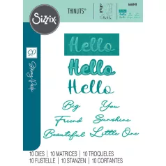   Sizzix Take Two's, Hello Sentiment Vágósablon Thinlits Die Set  (1 csomag)