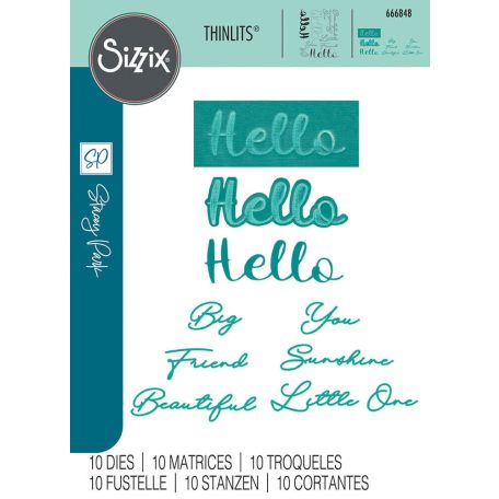 Sizzix Take Two's, Hello Sentiment Vágósablon Thinlits Die Set  (1 csomag)