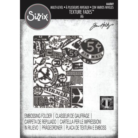 Sizzix Vault Airmail Domborító mappa Tim Holtz Multi-Level Textured Impressions (1 db)