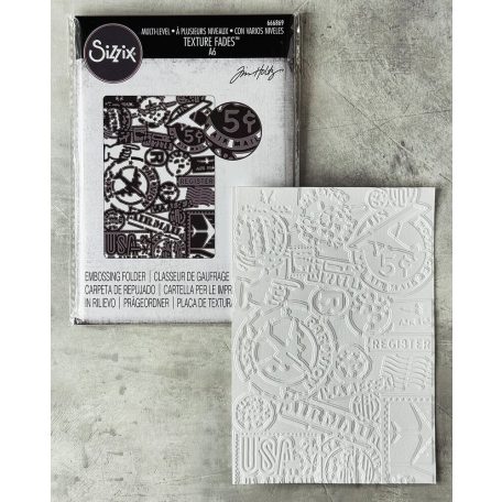 Sizzix Vault Airmail Domborító mappa Tim Holtz Multi-Level Textured Impressions (1 db)