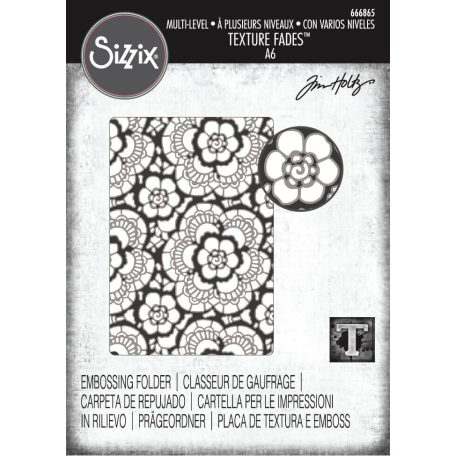 Sizzix Vault Lace Domborító mappa Tim Holtz Multi-Level Textured Impressions (1 db)