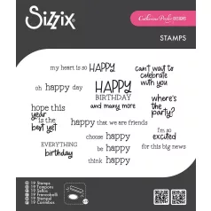   Sizzix Happy Everything Sentiment Szilikonbélyegző Clear Stamps (1 csomag)