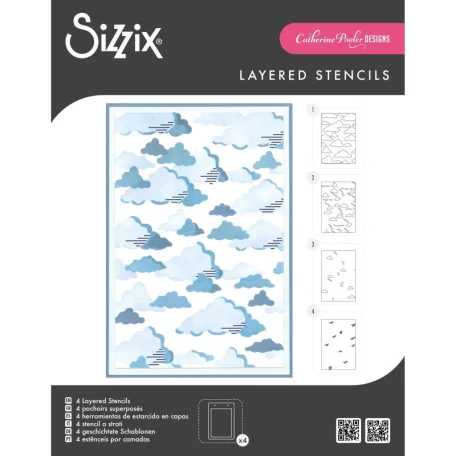 Sizzix In the Clouds Stencil Layered Stencil (4 db)