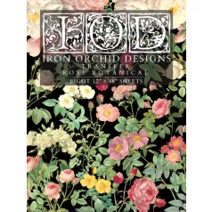   IOD Rose Botanical Transzfer fólia 12"X16" (30x40 cm) IOD Decor Transfer (8 ív)