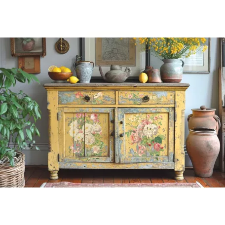 IOD Rose Botanical Transzfer fólia 12"X16" (30x40 cm) IOD Decor Transfer (8 ív)