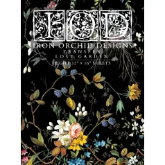   IOD Lost Garden Transzfer fólia 12"X16" (30x40 cm) IOD Decor Transfer (8 ív)