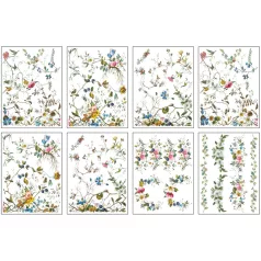   IOD Lost Garden Transzfer fólia 12"X16" (30x40 cm) IOD Decor Transfer (8 ív)