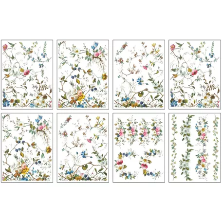 IOD Lost Garden Transzfer fólia 12"X16" (30x40 cm) IOD Decor Transfer (8 ív)