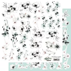   Alchemy of Art Kivágóív 12" (30 cm) In the Morning Flowers Art Alchemy Double-sided paper (1 ív)