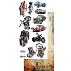   Alchemy of Art Kivágóív 6"X12" (15x30 cm) Memories from the Trip Cars Double-sided paper (1 ív)