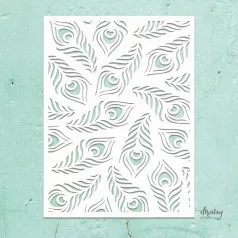   Mintay Papers Stencil 6"x8" - Peacock Feathers - Mintay Stencil  (1 db)