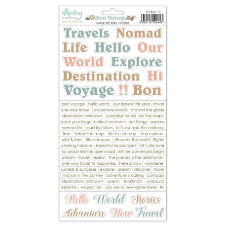 Mintay Papers Bon Voyage Matrica Paper Stickers Words  1 csomag