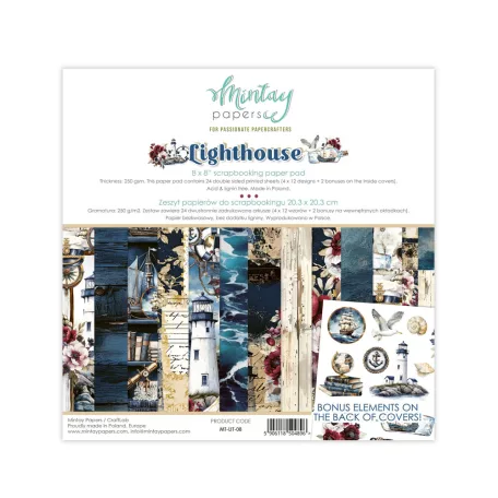 Mintay Papers Lighthouse Scrapbook papírkészlet  Paper Pad 8" (20 cm) 24 lap