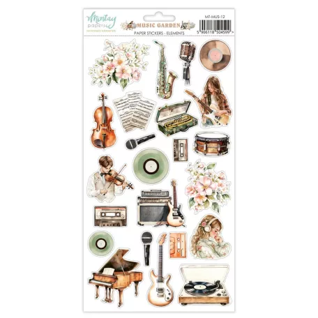 Mintay Papers Music Garden Matrica Paper Stickers Elements  1 csomag