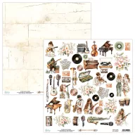   Mintay Papers Music Garden Scrapbook papír Kivágóív Elements 12" (30 cm) 1 lap