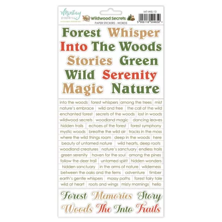 Mintay Papers Wildwood Secrets Matrica Paper Stickers Words  1 csomag