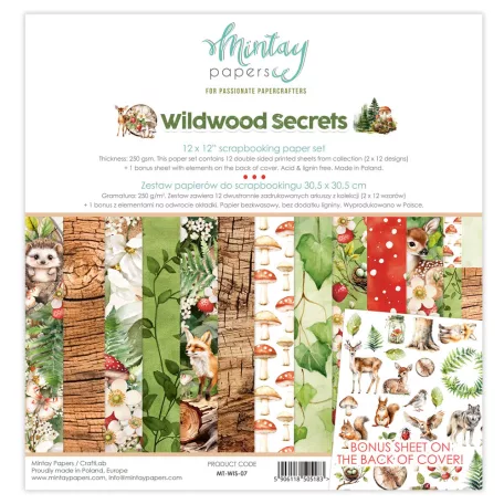 Mintay Papers Wildwood Secrets Scrapbook papírkészlet  Collection Set 12" (30 cm) 12 lap