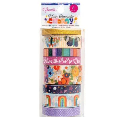 American Crafts Dekorációs ragasztószalag készlet Shimelle Laine Main Character Energy Washi Tape (8 db)
