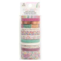   American Crafts Dekorációs ragasztószalag készlet Celes Gonzalo Rainbow Avenue Washi Tape (12 db)