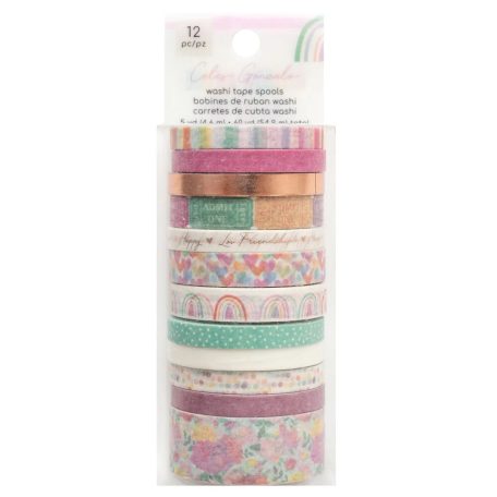 American Crafts Dekorációs ragasztószalag készlet Celes Gonzalo Rainbow Avenue Washi Tape (12 db)